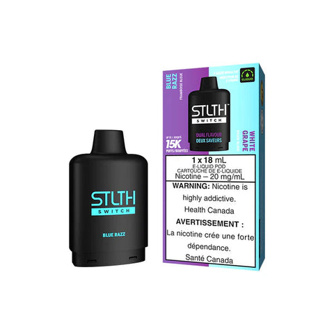 STLTH SWITCH Vape Pod - 15K Puffs - Blue Razz & White Grape