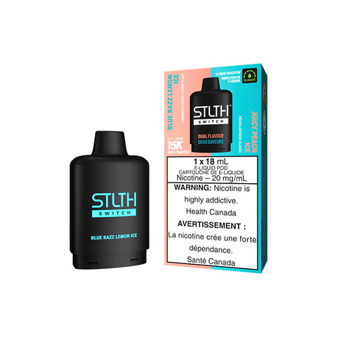 STLTH SWITCH Vape Pod - 15K Puffs - Blue Razz Lemon Ice & Juicy Peach Ice