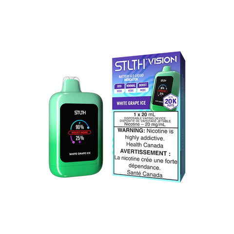 Stlth Vision Disposable Vape - 20K Puffs - White Grape Ice