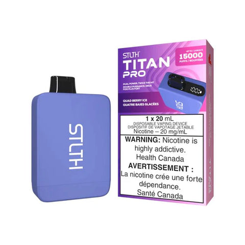 Stlth Titan Pro Disposable Vape - 15,000 Puffs - Quad Berry Ice