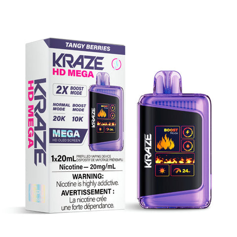 Kraze HD Mega Disposable Vape - 20K Puffs - Tangy Berries