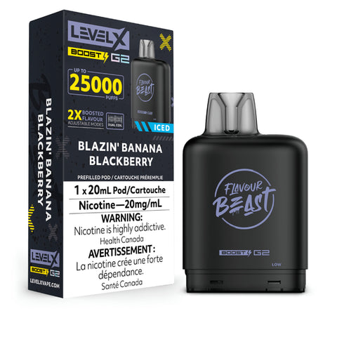 Level X Flavour Beast BOOST Pod - 25K Puffs - Blazin' Banana Blackberry