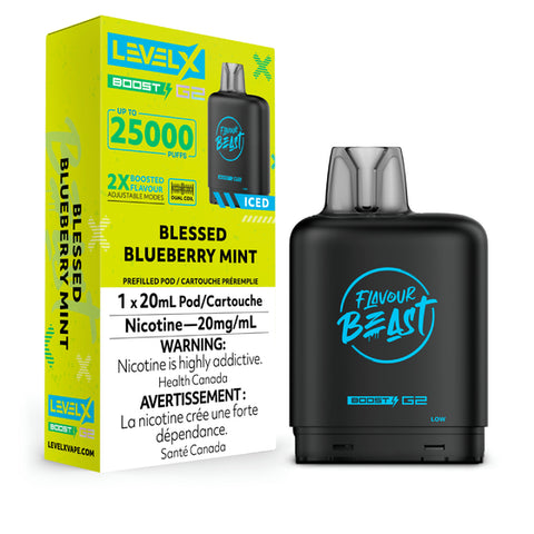 Level X Flavour Beast BOOST Pod - 25K Puffs - Blessed Blueberry Mint