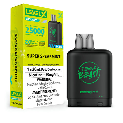 Level X Flavour Beast BOOST Pod - 25K Puffs - Super Spearmint