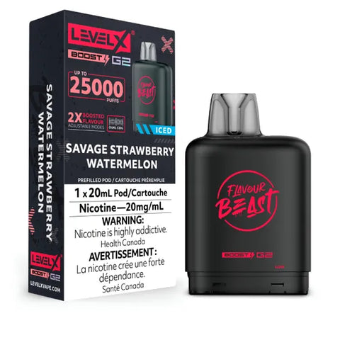 Level X Flavour Beast BOOST Pod - 25K Puffs - Savage Strawberry Watermelon