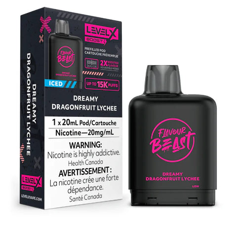 Level X Flavour Beast BOOST Pod - 15K Puffs - Dreamy Dragonfruit Lychee Iced